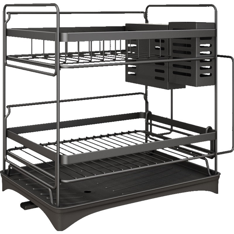 Escurridor de Platos 2 niveles, color negro.