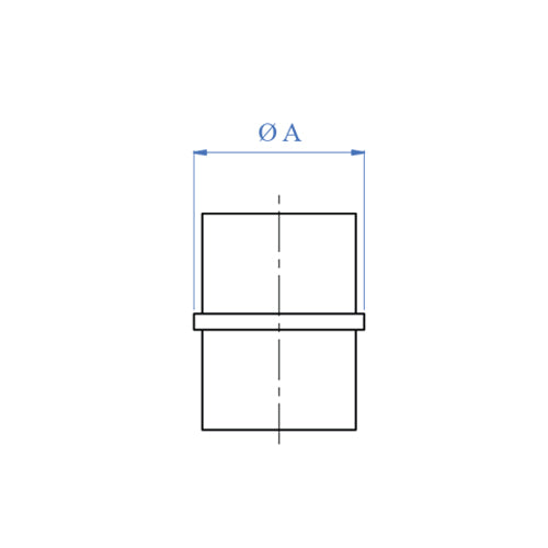 Conector tubo-tubo de 42.4mm.