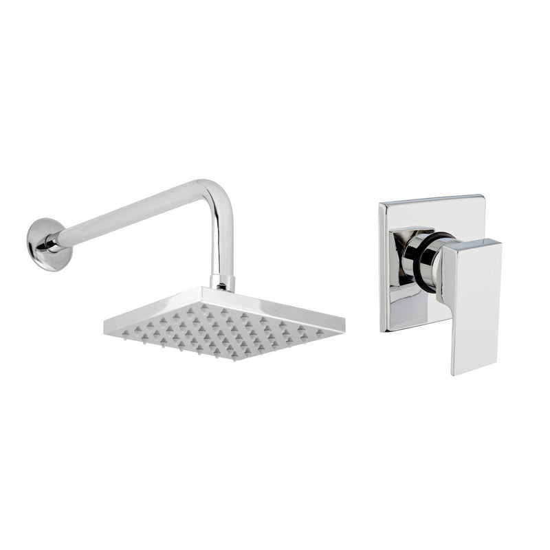 kit ducha para baño con regadera y monomando mezclador de palanca tipo cuadrado