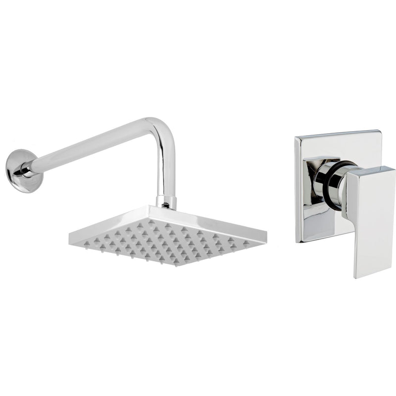 kit ducha para baño con regadera y monomando mezclador de palanca tipo cuadrado