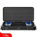 Estufa de gas portátil de dos quemadores, 2.2Kw cubierta de hierro antideslizante.