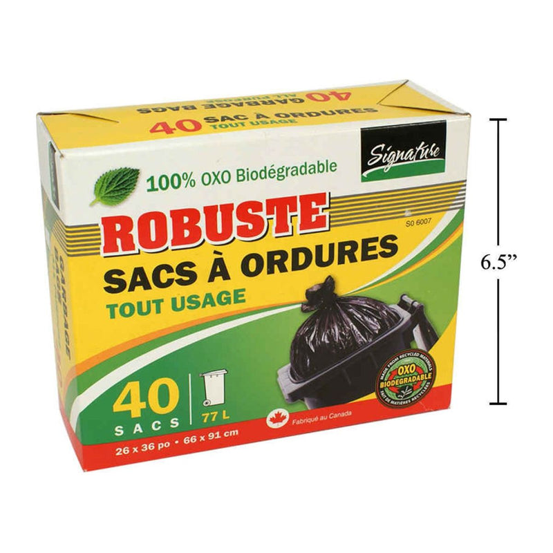 Bolsas para basura para exteriores de 40 piezas, 26 x 36 ", en caja.