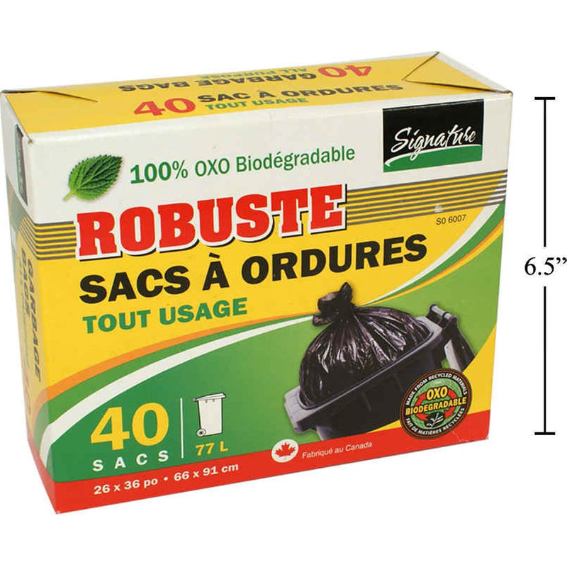 Bolsas para basura para exteriores de 40 piezas, 26 x 36 ", en caja.