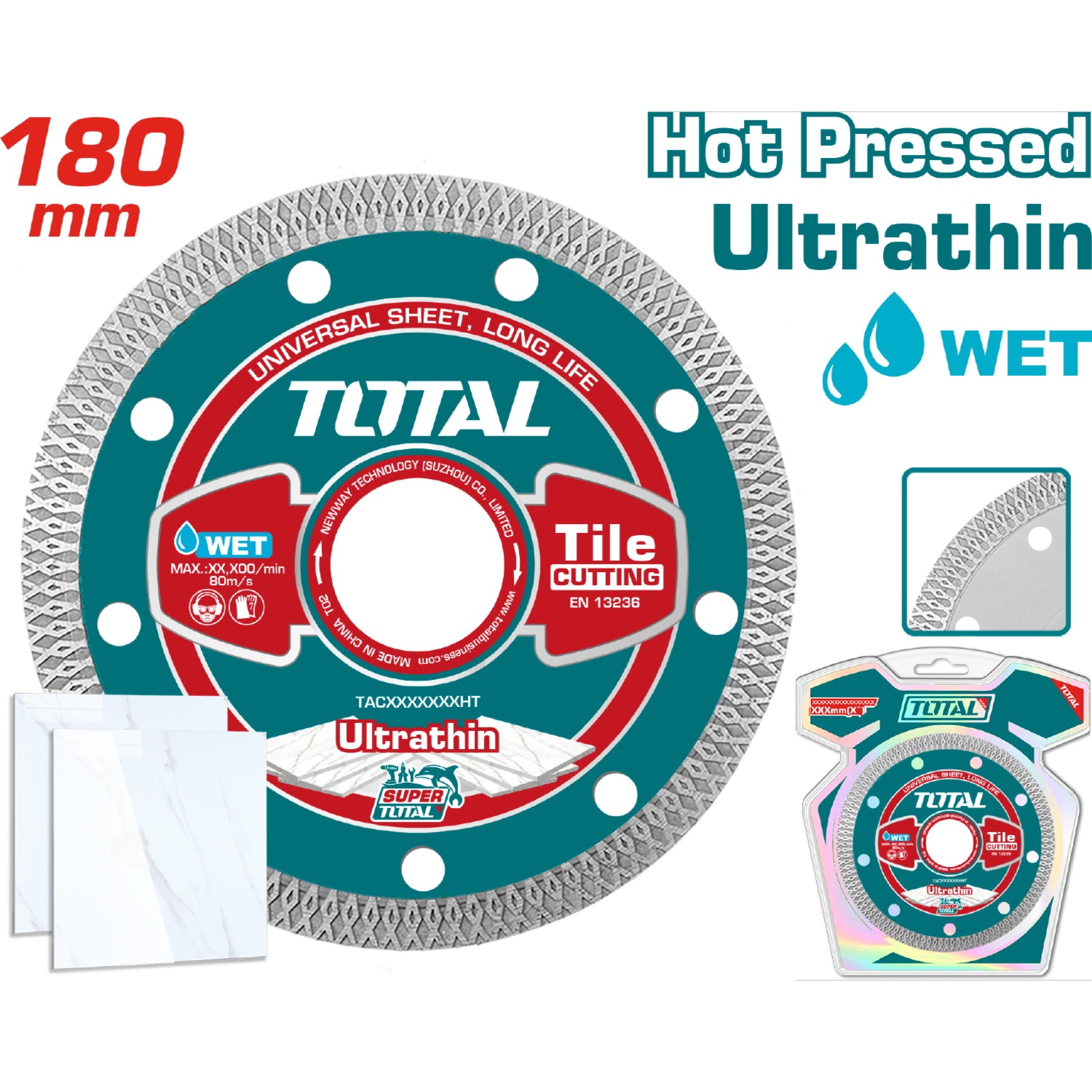 Discos de diamante Ultradelgados 7" 0.8mm espesor. Corte húmedo y seco