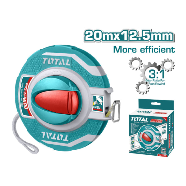 Cinta Métrica (Métrico / Pulgada). Acero. 20m x12.5mm