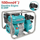 Bomba de agua a Gasolina 9.0HP 4". Flujo máx: 1500L. Depósito de combustible: 6.0L