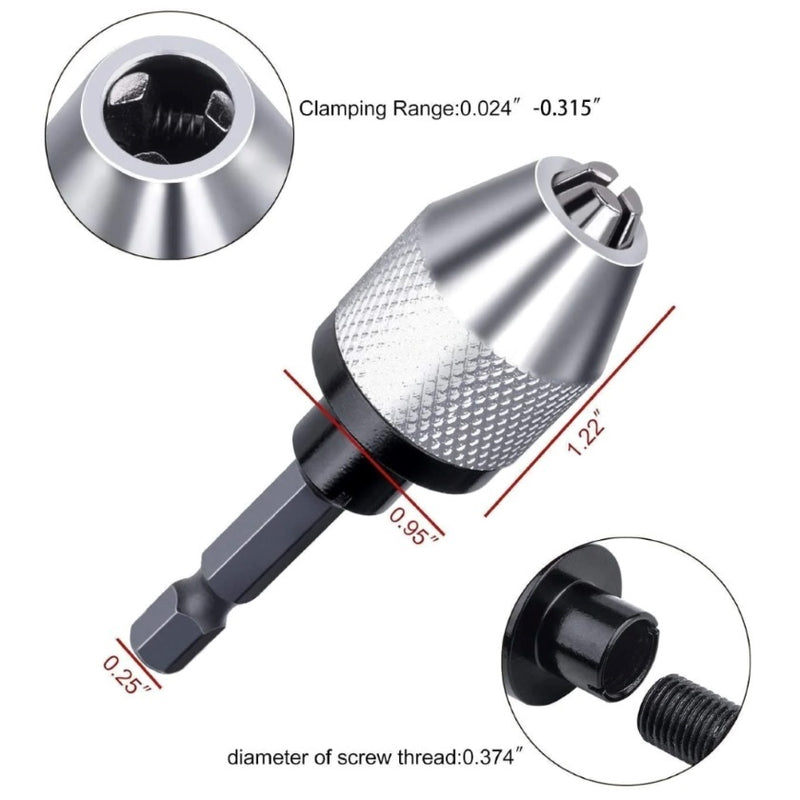 Portabrocas de vástago hexagonal de 1/4"