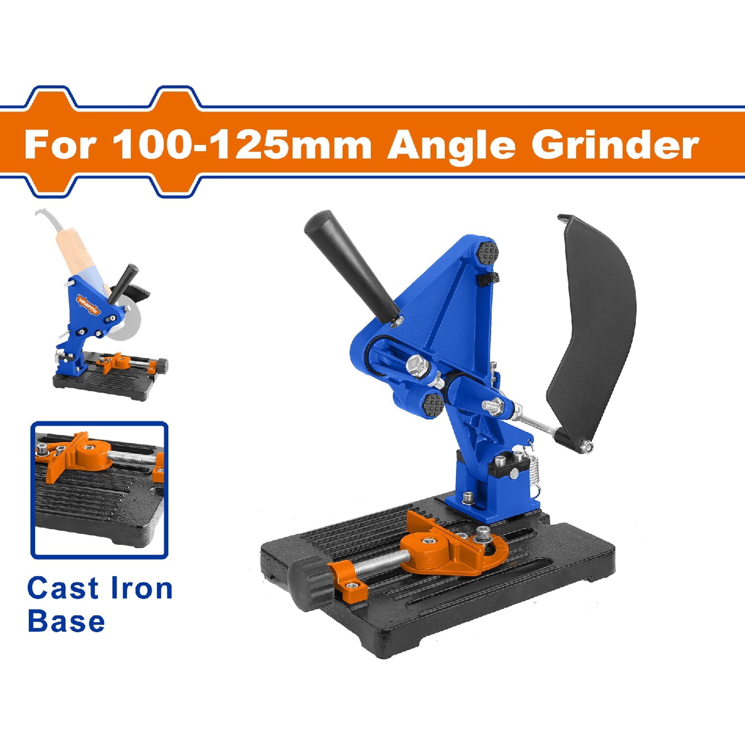 Soporte para amoladora angular 100-125mm Base de hierro fundido. Angulo de ajuste: 0-45º