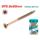 (100 unidades) Tornillo para aglomerado ST5.0x50mm estrella Pozidriv cónica.