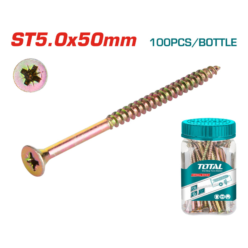 (100 unidades) Tornillo para aglomerado ST5.0x50mm estrella Pozidriv cónica.