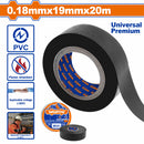 Gutapercha Tape Eléctrico de PVC puro 19mmx20m Color Negro. Resistente al Fuego. Cinta Aislante.
