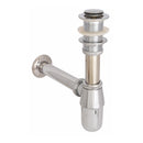 Trampa metálica de lujo para lavamanos con desague con tapa cromada y con rebosadero