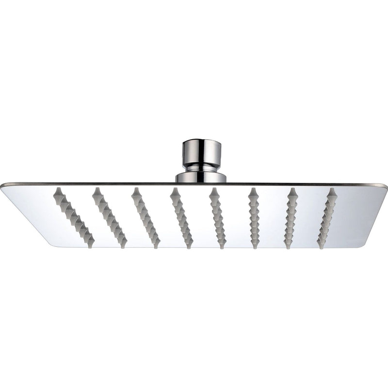 Regadera ducha de plato cuadrado de 6” sin brazo y chapetón. Cuerpo en acero inoxidable 304