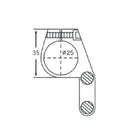 Tope Derecho Para Tubo De 25Mm. Sistema Slider.