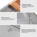 Fregador acero inoxidable 33" x 22" x 10" calibre 16.