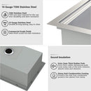 Fregador acero inoxidable 33" x 22" x 10" calibre 16.