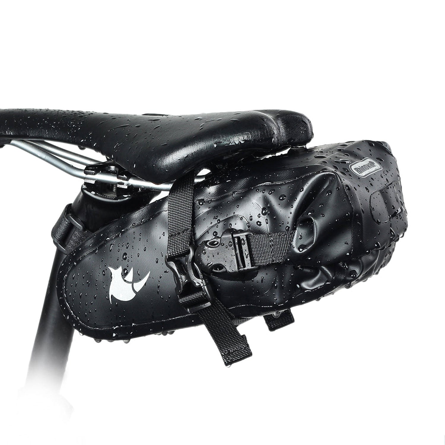 Bolso impermeable de 1.5L para anclar bajo el asiento de la bicicleta- Negro Rhinowalk