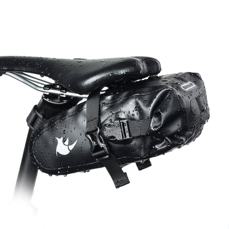 Bolso impermeable de 1.5L para anclar bajo el asiento de la bicicleta- Negro Rhinowalk