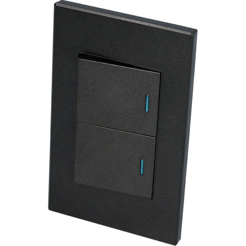 Interruptor con 2 apagadores negro 1/2 Surtek.