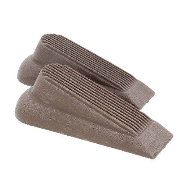 (2 piezas) Tope de puerta tipo cuña de color marrón