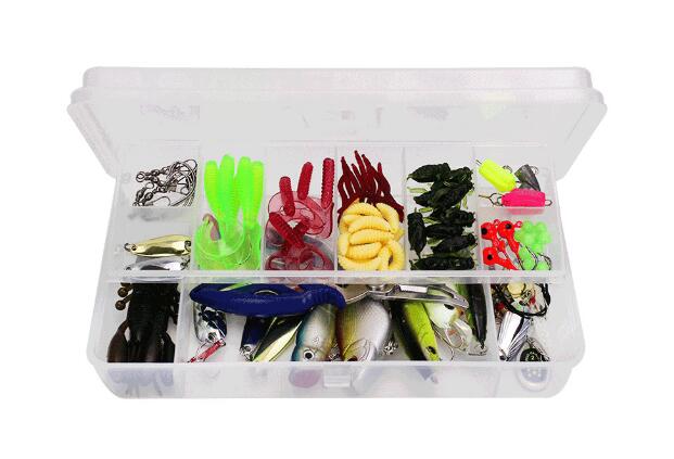Caja 101 Pzas. Señuelos anzuelos ganchos pinza