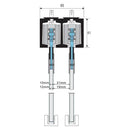 Riel De Aluminio Para Correderas Dobles Para Sistema 8600. 5.8 Mts