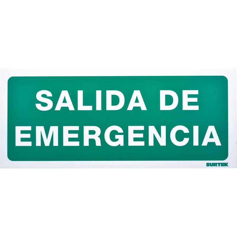 Letrero "Salida emergencia" Surtek