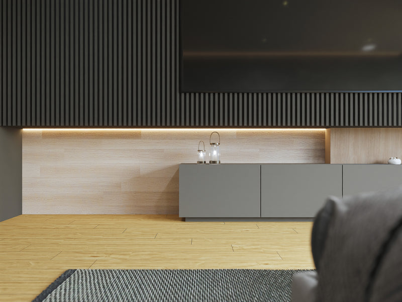 Panel Decorativo Mármol PVC  1.22 m x 2.80 m x 4 mm. Acabado: Tablero Roble