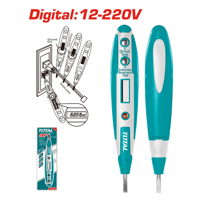 Medidor Probador De Voltaje De Lápiz AC100-500V /Digital:12-220V
