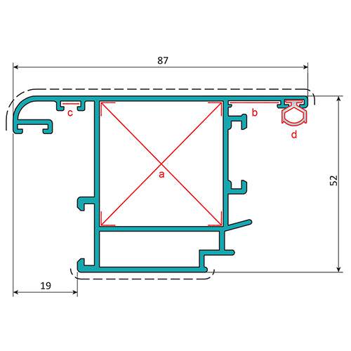 Hoja Puerta Abatible 52X87 Mm Apertura Exterior. Espesor 1.5 Mm. Largo 5.85 Mts. Acabado Lacado Gris