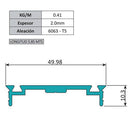 PF-107 Tapa Presora Muro Cortina Perfil Visto. Espesor 2.0 Mm. Largo 5.85 Mts. Acabado Natural.