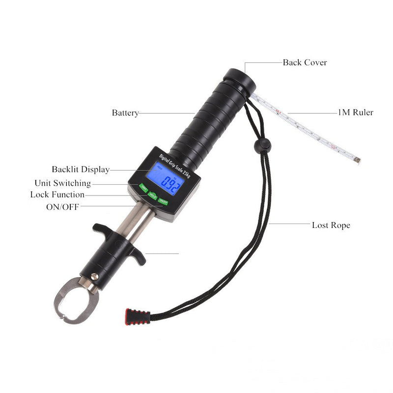 Báscula o balanza digital de gancho para pesar peces de 0 a 25 Kg / 55 Lbs