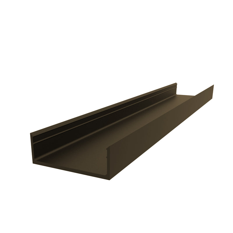 PF-113 Tapa Plana Decorativa Muro Cortina Perfil Visto. Espesor 2.2 mm. Largo 5.85 mts. Acabado Anod