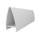 Tapa Ovalada Decorativa Muro Cortina Perfil Visto. Espesor 1.5 mm. Largo 5.85 mts. Acabado Lacado Bl