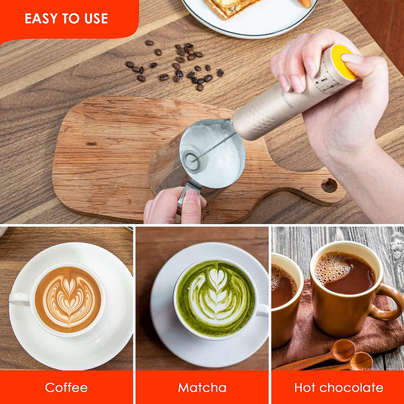 Espumador de leche, de mano, 3 baterías AAA