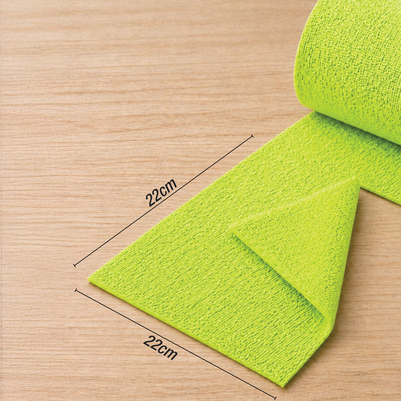 Paños de Microfibra en Rollo de 52 Unidades (Toallas 22×22cm). Trapos Súper Absorbentes y Reutilizables para Limpieza.