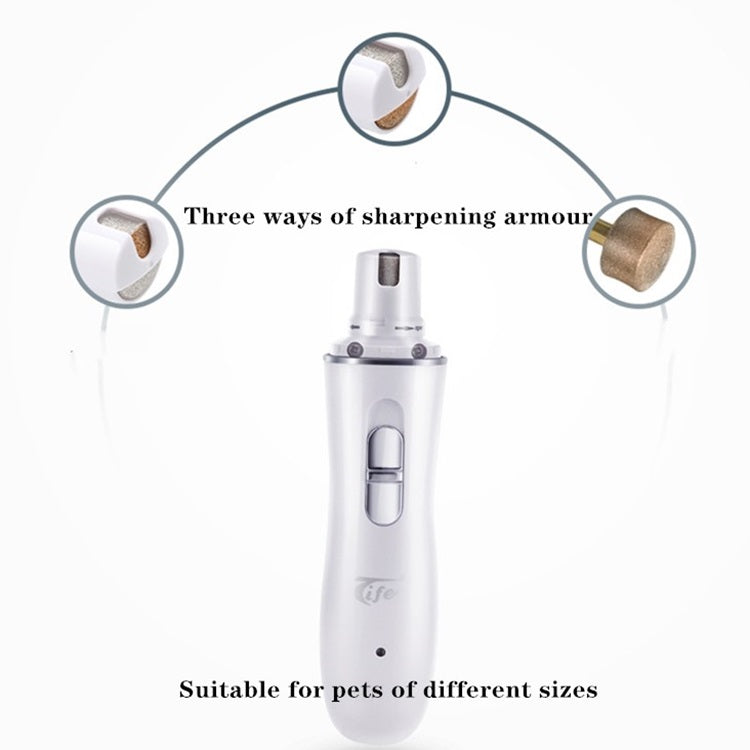 Corta uñas y pulidor eléctrico para mascotas. Recargable, incluye cable USB.