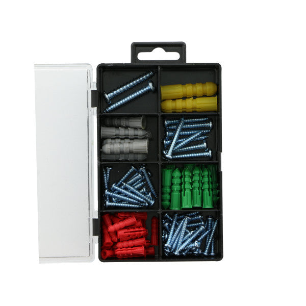 (100 piezas) Kit de tornillos y anclajes surtidos