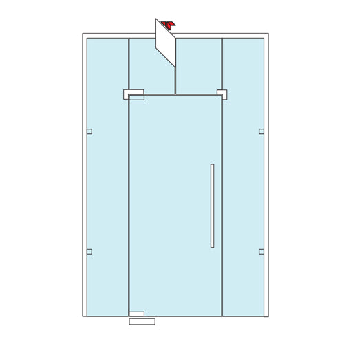 Conector de aleta con soporte para cielo razo y piso. Brillante