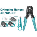 Crimpadora de enchufe modular Engarzado, Pelado, Corte, Longitud: 8", Mango de PVC de diseño único