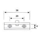Clip chico para vidrios de 6-8 mm. Acabado Satinado (se vende en pares)