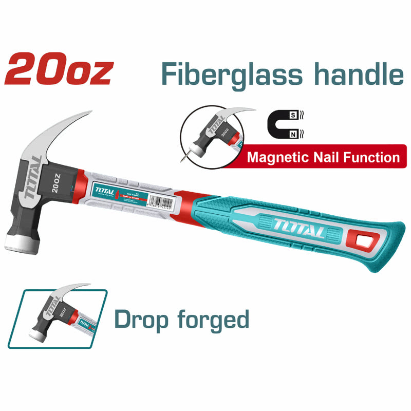Martillo de Orejas tipo Ingles 20z Función magnética para clavos. Tratamiento térmico, Acero