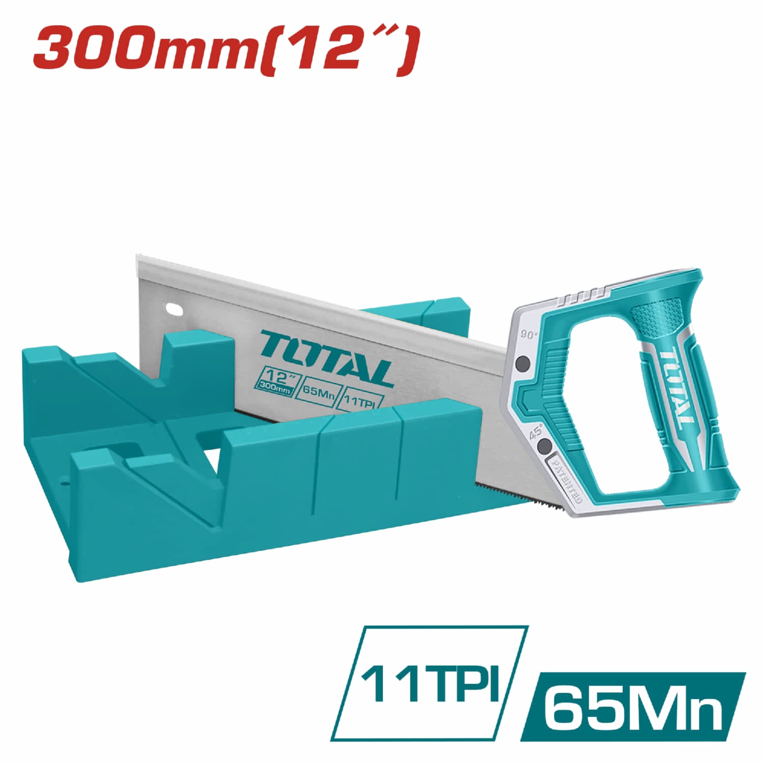 Juego caja plastica corte inglete 300×140×80 20mm con Sierra 300mm/12"11TPI