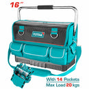 Bolso Caja herramientas de poliéster 600D, Tamaño 16”, 14pcs bolsillos para herramientas