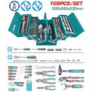 108 Piezas de Herramientas en Caja. Se vende en juego.