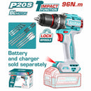 Drill Taladro Inalámbrico 96N.m 1/2" 20V Función De Impacto. Motor sin escobillas. No Incluye Batería Ni Cargador.