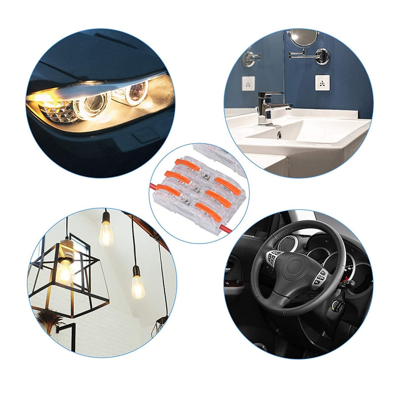 Conectores eléctricos de empalme rápido. Triple via. (10 Pzas)