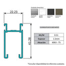 Hoja Lateral Ventana VC . Espesor 1.52 Mm Largo 5.85 Mts. Acabado Anodizado Bronce 15 Micron VC104