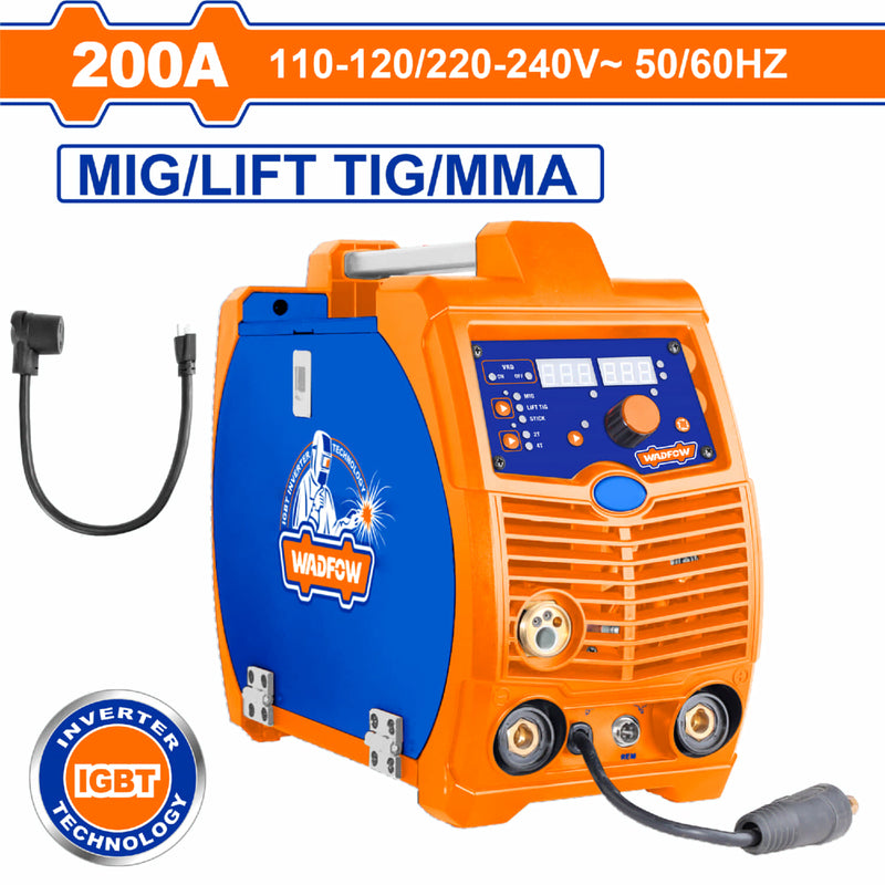 Máquina De Soldar Inverter 200A Modelo Medium Duty 30% Ciclo de Trabajo MAG/MIG/MMA/TIG 110V-220V soldadora