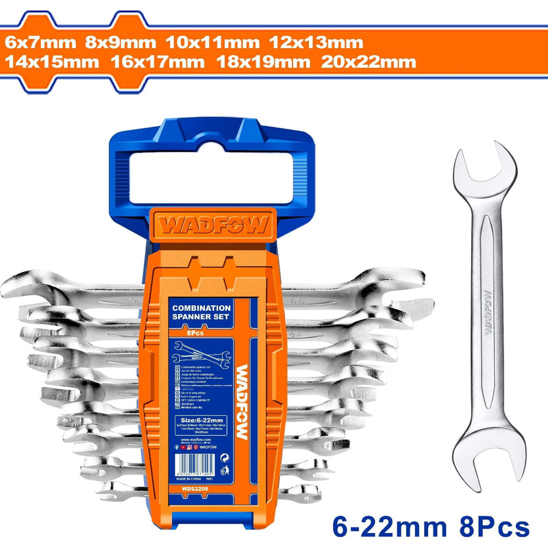 Llaves inglesas de 8 pzas. 6-22mm. Acabado pulido. (Juego)